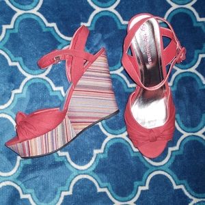 Red wedge heels size 8.5